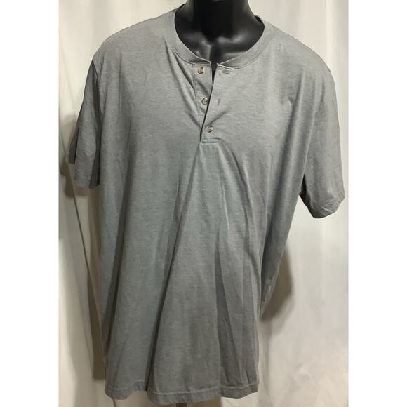NEW Fresh Clean Threads Henley Shirt  Heather Gray  Men's XL 2 Buttons - Picture 1 of 3